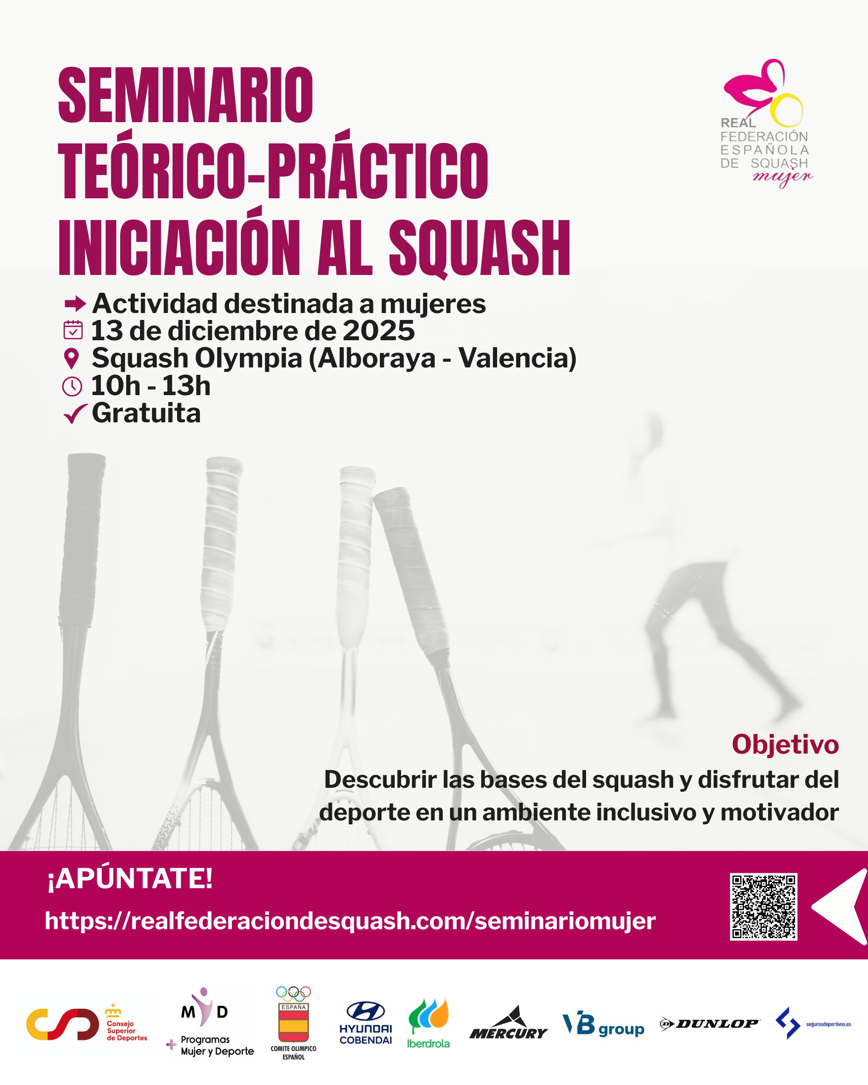 SEMINARIO TEÓRICO PRÁCTICO MUJER Y SQUASH
